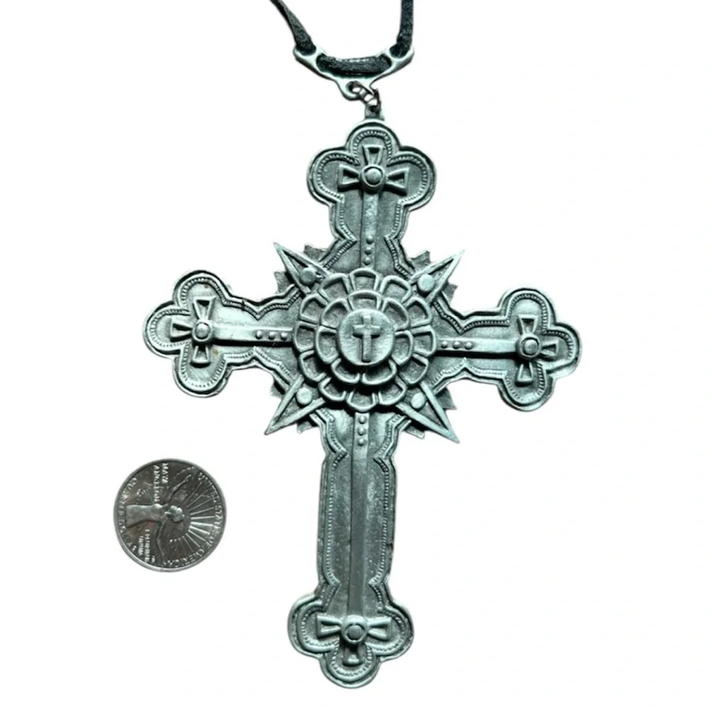 Pewter Pagan Large Cross necklace